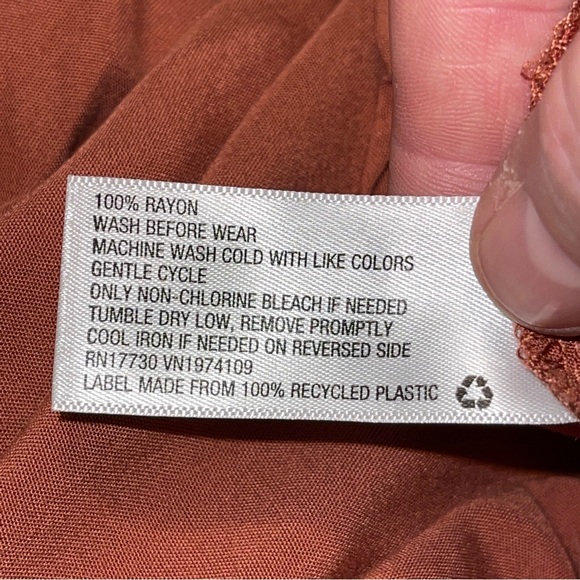 Art Class Wide Leg Terracotta Flowy Elastic Waistband Pants Size XL 14-16 - Picture 4 of 8